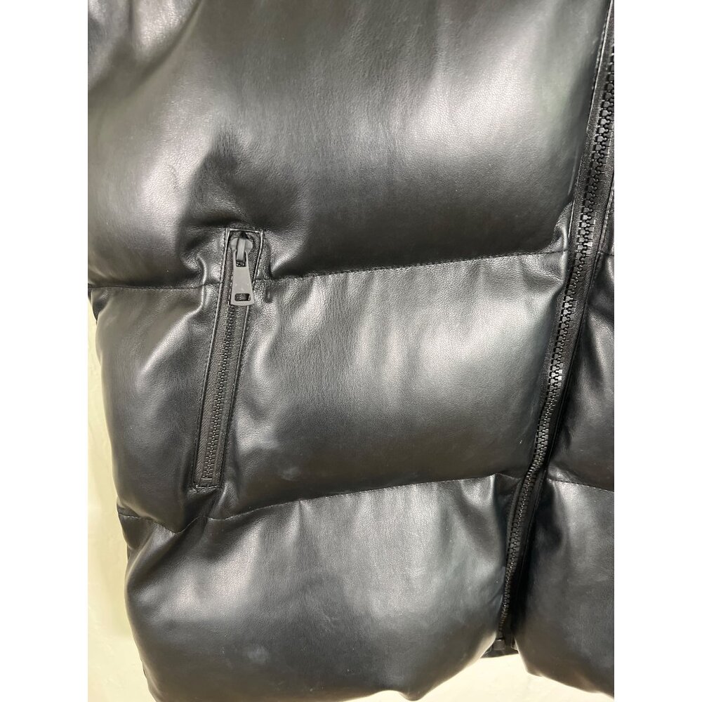 Good American faux leather puffy vest, black size M/L‎ medium large puffer - Picture 3 of 6